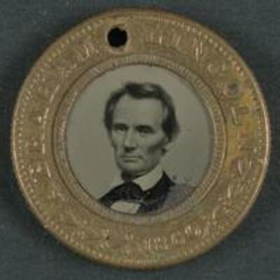 Abraham Lincoln-Hannibal Hamlin Campaign Button for 1860 Presidential Election